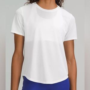 NWT Lululemon High Neck Run and Train tee in white size 6